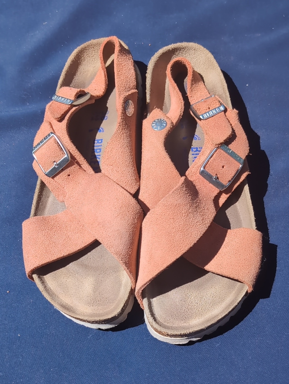 Birkenstock Women’s Suede Crisscross Sandals in Dusty Rose